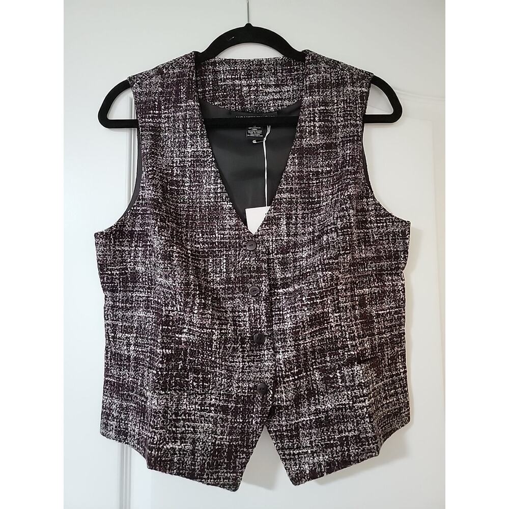 Monterey Bay Women's Tweed‎ Fitted Lined Plum Vest NWT Size 10